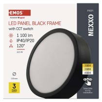LED panel NEXXO,nadometni,  okrogli, črn, 12,5W, nastavljiva CCT
