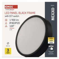 LED lampa NEXXO, melna, 22,5 cm, 21 W, silti/neitrāli balta