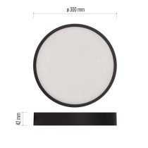 LED prisadené svietidlo, kruhové, čierne, 28,5W, CCT