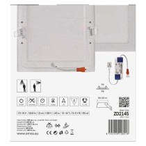 Panel LED wpuszczany NEXXO, kwadrat, biały, 18W, neutralna biel