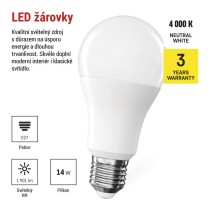LED žárovka Classic A60 / E27 / 14 W (120 W) / 1901 lm / neutrální bílá