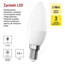 Żarówka LED Classic świeczka  / E14 / 2,2 W (25 W) / 250 lm / ciepła biel