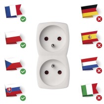 Rozbočovací zásuvka 2×, bílá