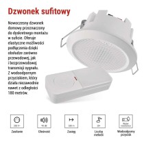 Dzwonek przewodowy/bezprzewodowy P57103, wbudowany