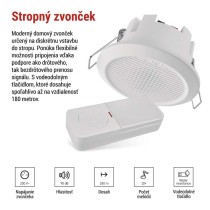 Domový drôtový/bezdrôtový zvonček P57103, vstavaný