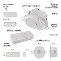 Domový drôtový/bezdrôtový zvonček P57103, vstavaný