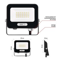 LED reflektor GLARO 20W, schwarz, IP65, 2000 lm, neutralweiß