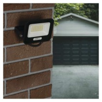 LED reflektor GLARO 20W, fekete, IP65, 2000 lm, természetes fehér