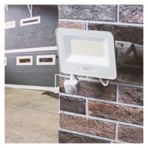 LED reflektor GLARO s pohybovým čidlom, 20 W, biely, IP54, 2000 lm, neutrálna biela