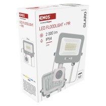 LED reflektor GLARO s pohybovým čidlom, 20 W, biely, IP54, 2000 lm, neutrálna biela