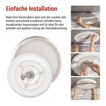 LED Deckenleuchte SABI, rund, 30W, dimmbar, warm/neut./kaltweiß