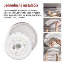 LED prisadené svietidlo SABI, kruhové 30W, stmiev.so zmenou CCT