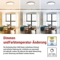 LED Deckenleuchte SABI, rund, 45W, dimmbar, warm/neut./kaltweiß