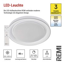 LED Deckenleuchte REMI, rund, 45W, dimmbar, warm/neut./kaltweiß