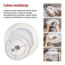 Oprawa LED REMI 45W regulowana CCT, ściemnialna, z pilotem