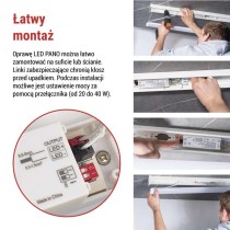 Oprawa liniowa LED PANO 40W, biała neutralna