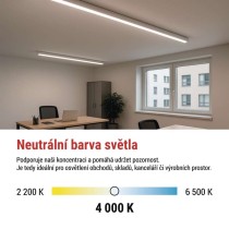 LED lineární svítidlo PANO 40W neutrální bílá
