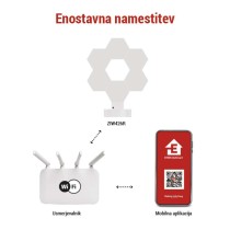GoSmart LED namizna svetilka Hexagon bela, 6 delov, RGBIC možnost zatemnitve, WiFi