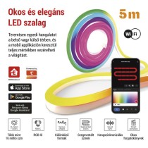 GoSmart Rugalmas LED szalag NEON fehér, 5 m, 33 W, RGBIC dimmelhető, WiFi