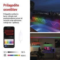 GoSmart Prilagodljiv LED trak NEON bele barve, 5 m, 33 W, RGBICz možnostjo zatemnitve, WiF