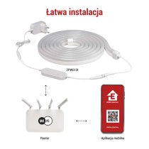 GoSmart Elastyczna taśma LED NEON biała, 5 m, 33 W, RGBIC ściemnialna, WiFi