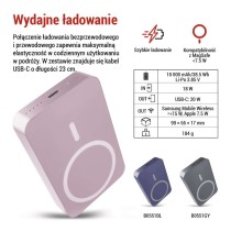 Powerbank EMOS WI 1046, 10 000 mAh, 20 W+Wireless, baby pink