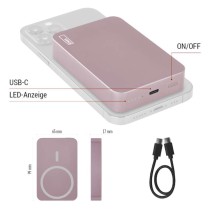 Powerbank EMOS WI 1046, 10 000 mAh, 20 W+Wireless, lachs