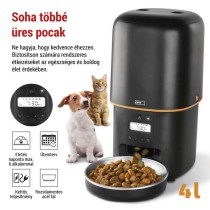 Pet Care állateledel adagoló, 4 L, fekete