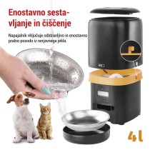 Dozirnik za hrano Pet Care, 4 L, črn