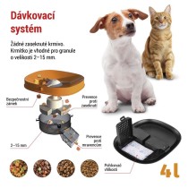 Dávkovač krmiva Pet Care, 4 l, černý