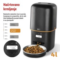 Dozirnik za hrano Pet Care, 4 L, črn