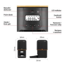 Dávkovač krmiva Pet Care, 4 l, černý