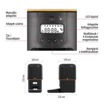 Pet Care állateledel adagoló, 4 L, fekete