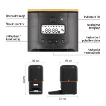 Dozirnik za hrano Pet Care, 4 L, črn