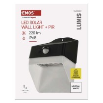 EMOS LED SOLAR lámpatest LUNIS PIR, 200lm IP65 természetes fehér