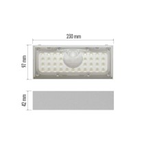 Solární LED svítidlo BRIXO s pohybovým čidlem, bílé, neutrální bílá