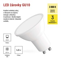 LED žárovka Classic MR16 bílá / GU10 / 1,3 W (16 W) / 150 lm / teplá bílá