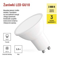Żarówka LED Classic MR16 / GU10 / 1,3 W (16 W) / 150 lm / ciepła biel