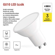 LED izzó Classic MR16 fehér/ GU10 / 7 W (72 W) / 1000 lm / Természetes fehér