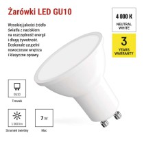 Żarówka LED Classic MR16 / GU10 / 7 W (72 W) / 1000 lm / neutralna biel