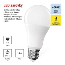 LED žárovka Classic A60 / E27 / 14 W (120 W) / 1901 lm / studená bílá