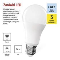 Żarówka LED Classic A60 / E27 / 14 W (120 W) / 1901 lm / Zimna biel