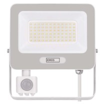 LED reflektor GLARO s pohybovým čidlem, 50 W, bílý, IP54, 5000 lm, neutrální bílá