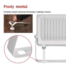Naświetlacz LED GLARO PIR 50 W, biały, IP54, 5000 lm, neutralna biel