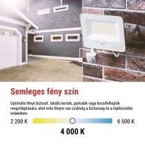 LED reflektor GLARO PIR 50 W, fehér, IP54, 5000 lm, természetes fehér