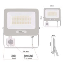 LED reflektor GLARO PIR 50 W, fehér, IP54, 5000 lm, természetes fehér
