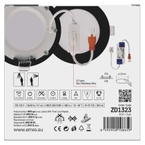 Panel LED wpuszczany NEXXO, okrągły, czarny, 7 W, CCT