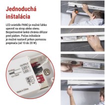 LED lineárne svietidlo PANO 20W, neutrálna biela