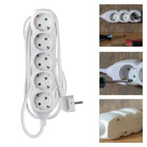 Hosszabbító 3 m / 5 aljzat / fehér / PVC / 1,5 mm2