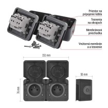 EMOS Cyklone zásuvka dvojnásobná IP55